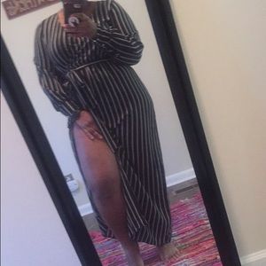 Black and white stripped dress